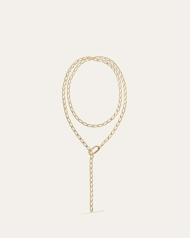 14K Yellow Gold Biography Wrap Toggle Lariat, 39"L